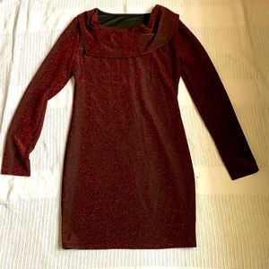 SheIn Size L Red Sparkle Mini Dress